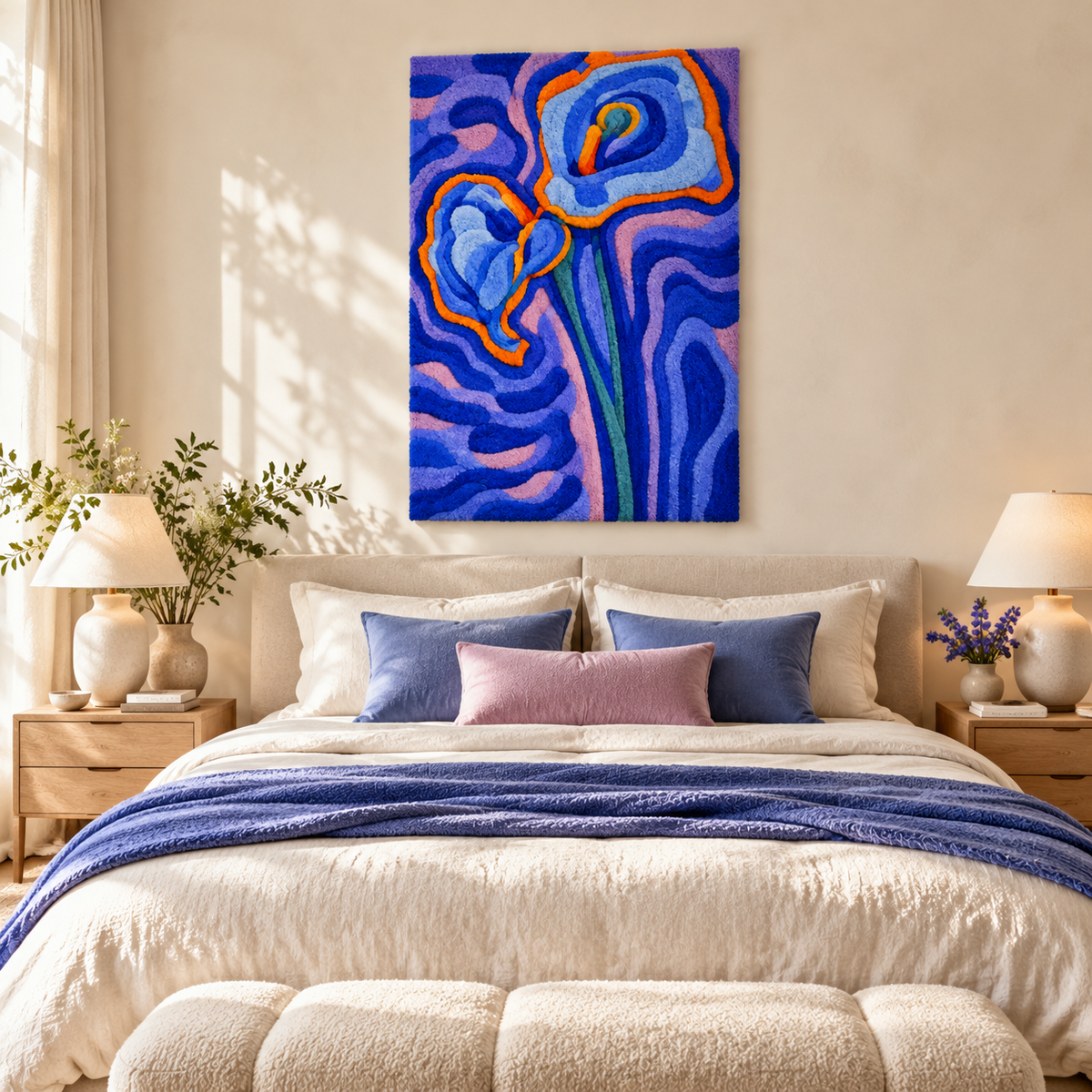 Arum Lilies after Piet Mondrian — room setting