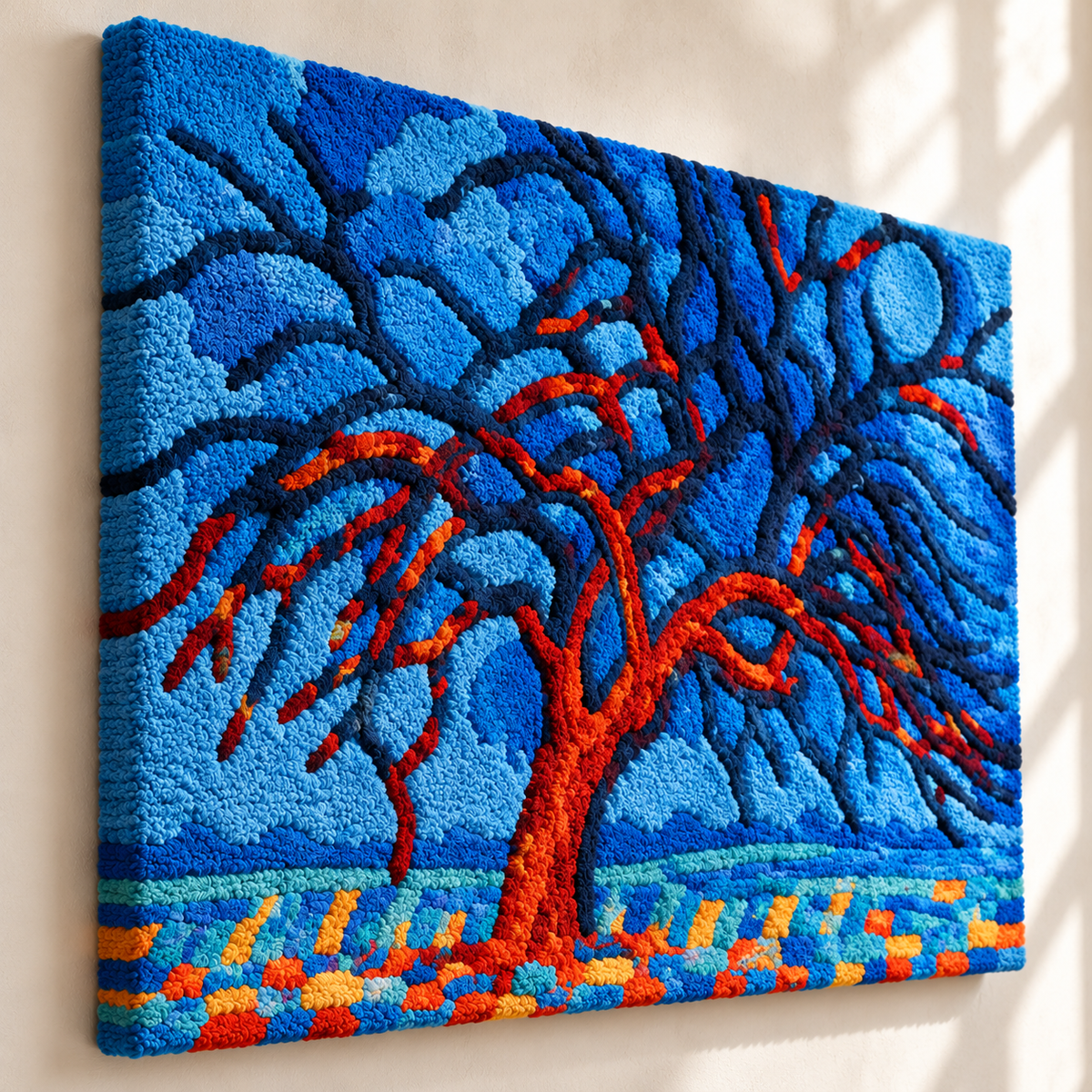 Avond (Evening) — The Red Tree after Piet Mondrian — angled relief view