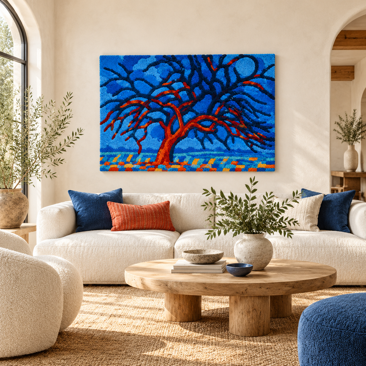 Avond (Evening) — The Red Tree after Piet Mondrian — front-facing room scene [room-front]