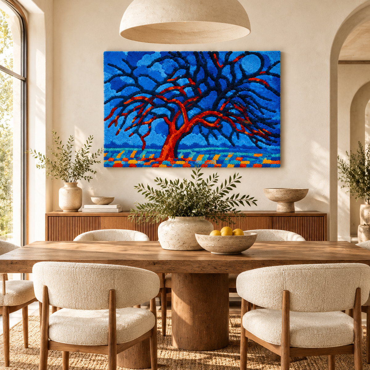 Avond (Evening) — The Red Tree after Piet Mondrian — room setting