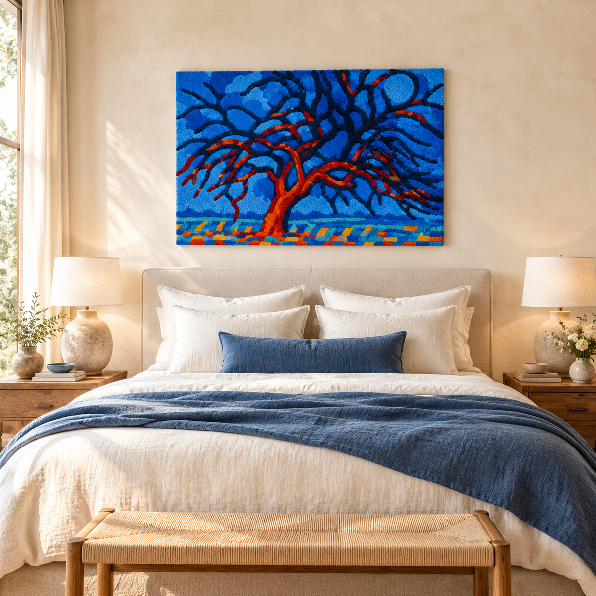 Avond (Evening) — The Red Tree after Piet Mondrian — room setting