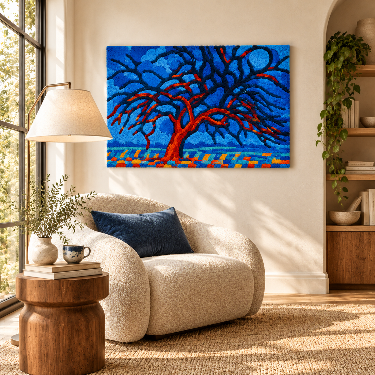 Avond (Evening) — The Red Tree after Piet Mondrian — room setting