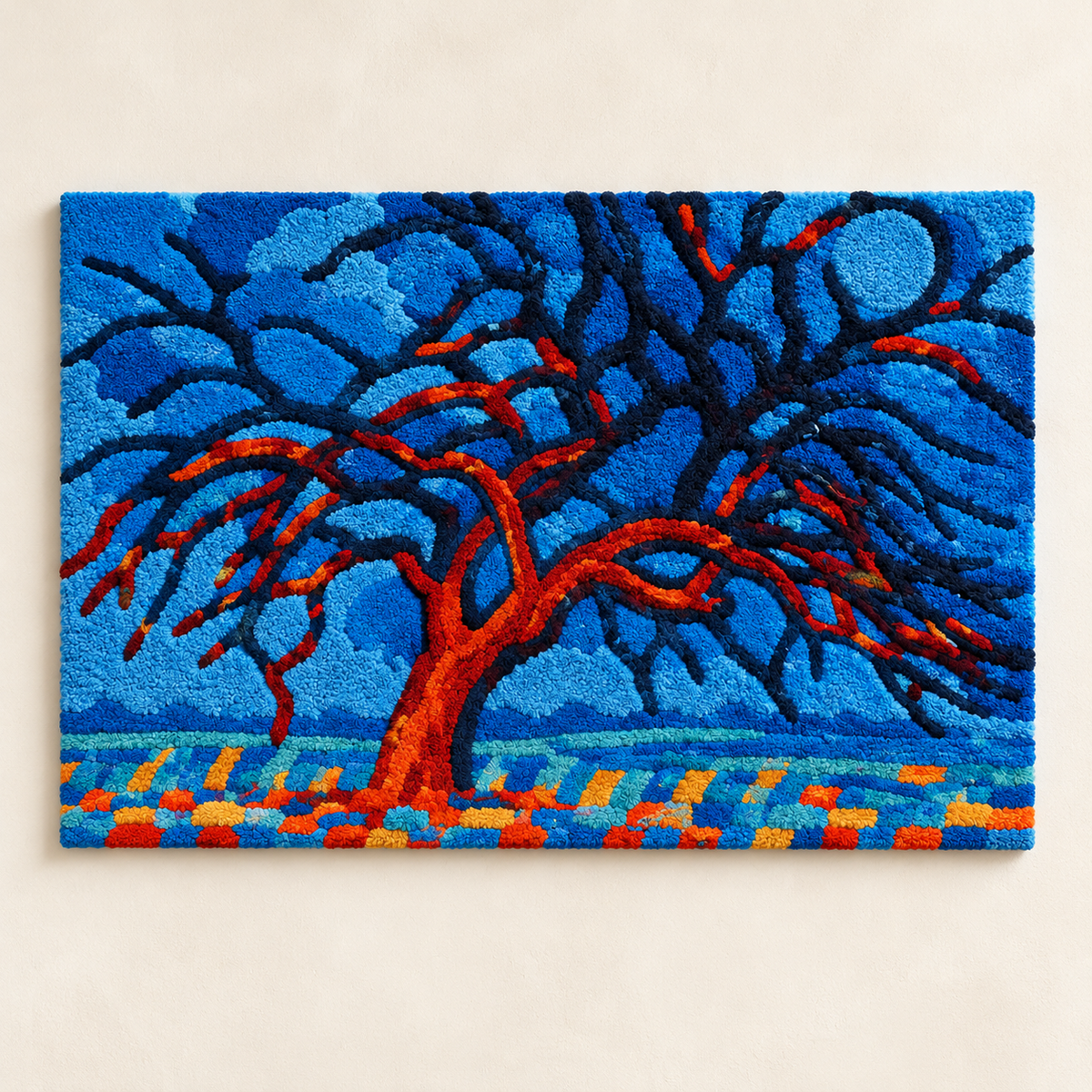 Avond (Evening) — The Red Tree after Piet Mondrian — front product view on a pale beige background [product-light]