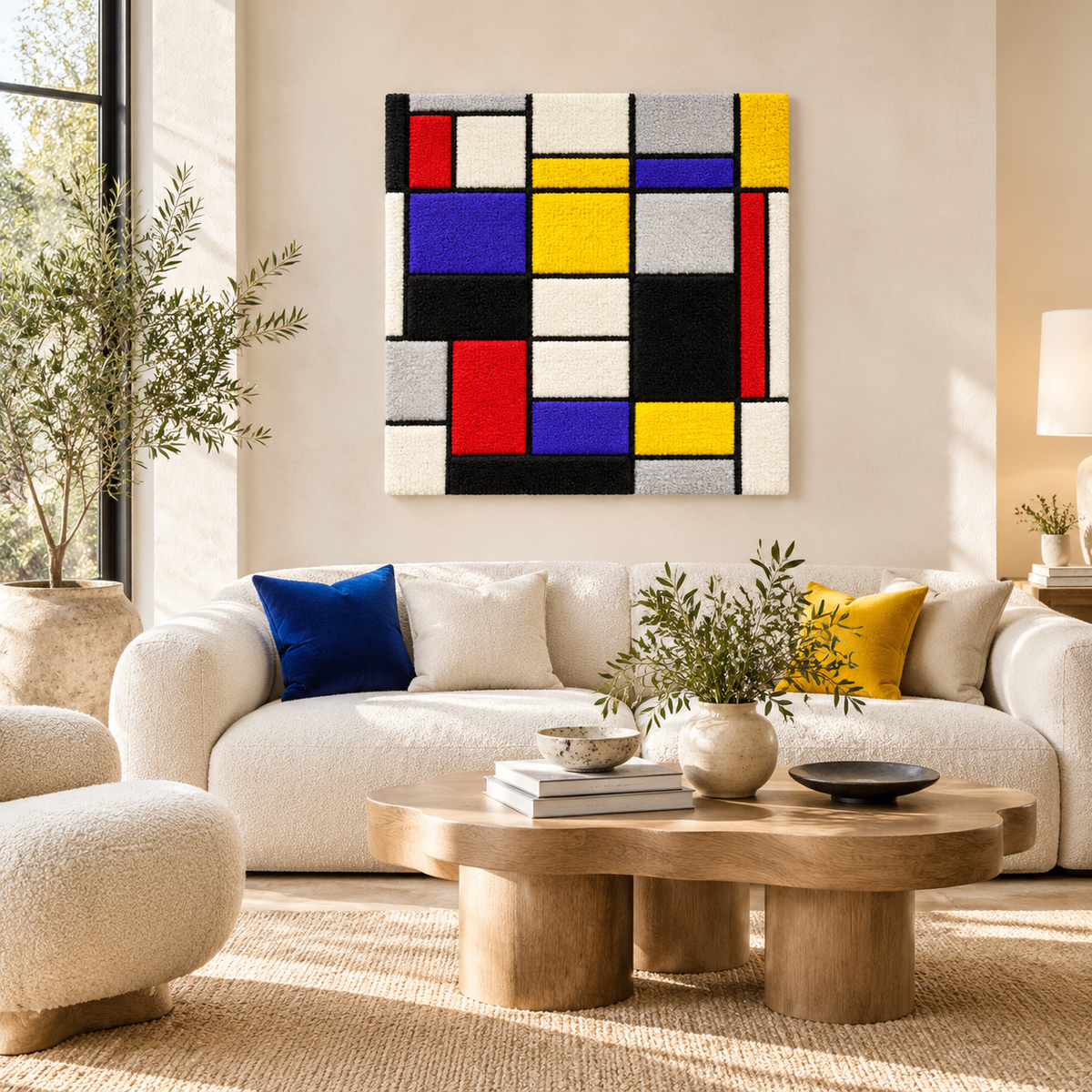 Composition A after Piet Mondrian — front-facing room scene [room-front]
