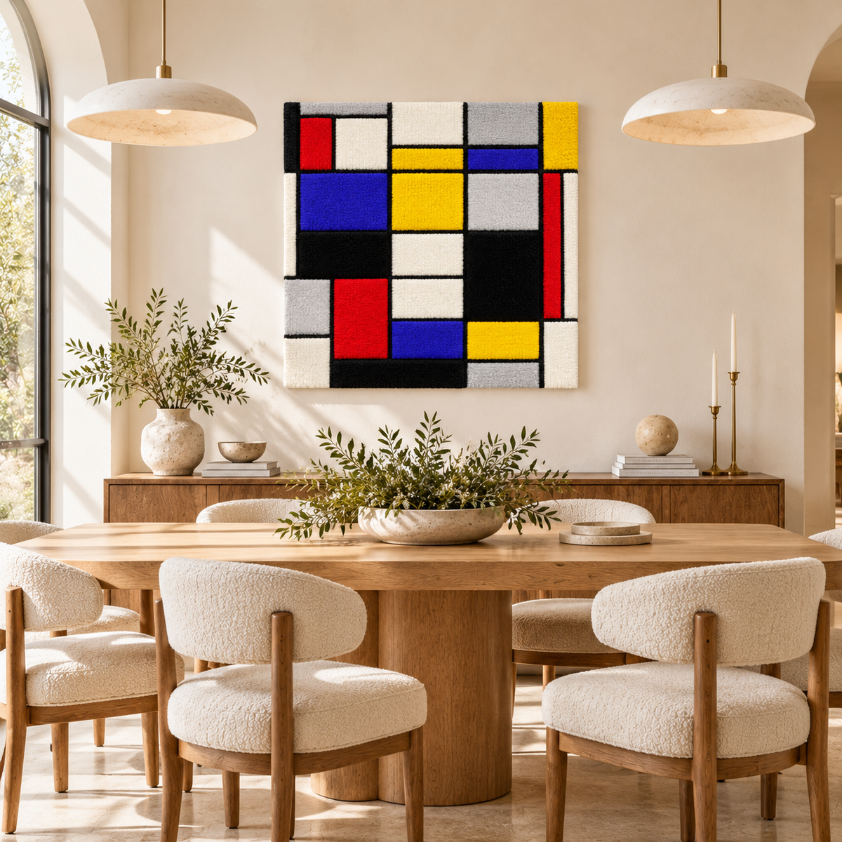 Composition A after Piet Mondrian — room setting