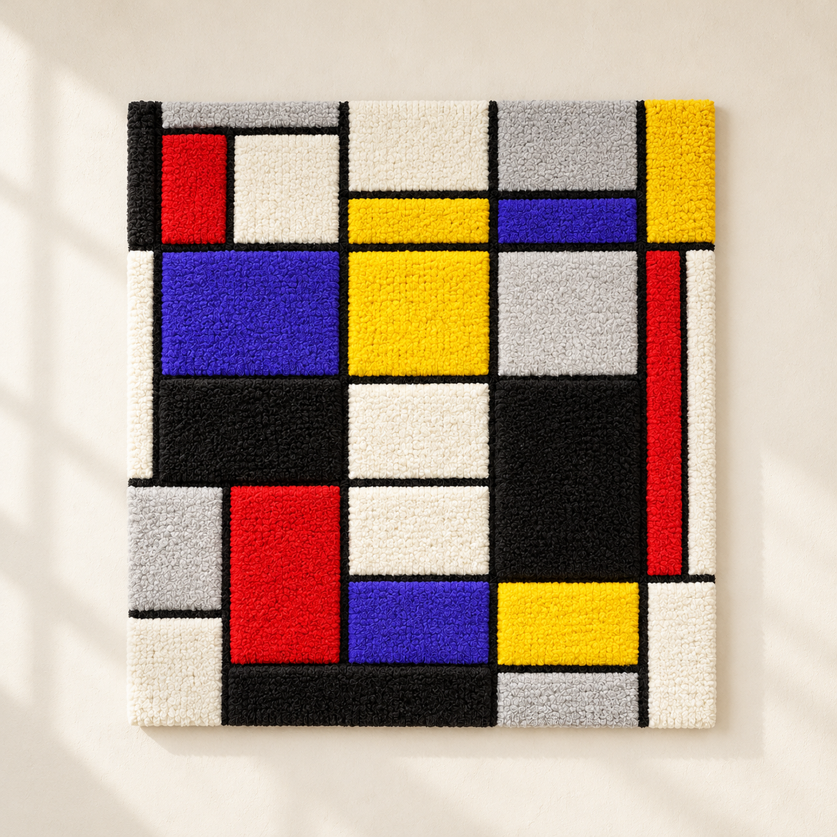 Composition A after Piet Mondrian — front product view on a pale beige background [product-light]