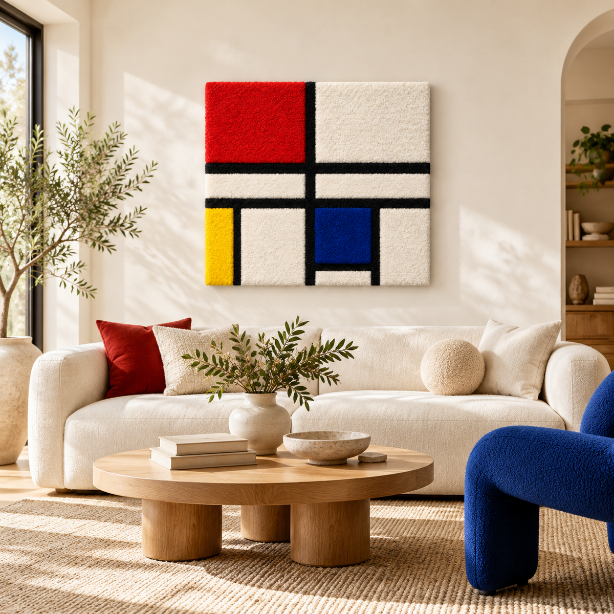 Composition C (No. III) with Red, Yellow and Blue after Piet Mondrian — front-facing room scene [room-front]