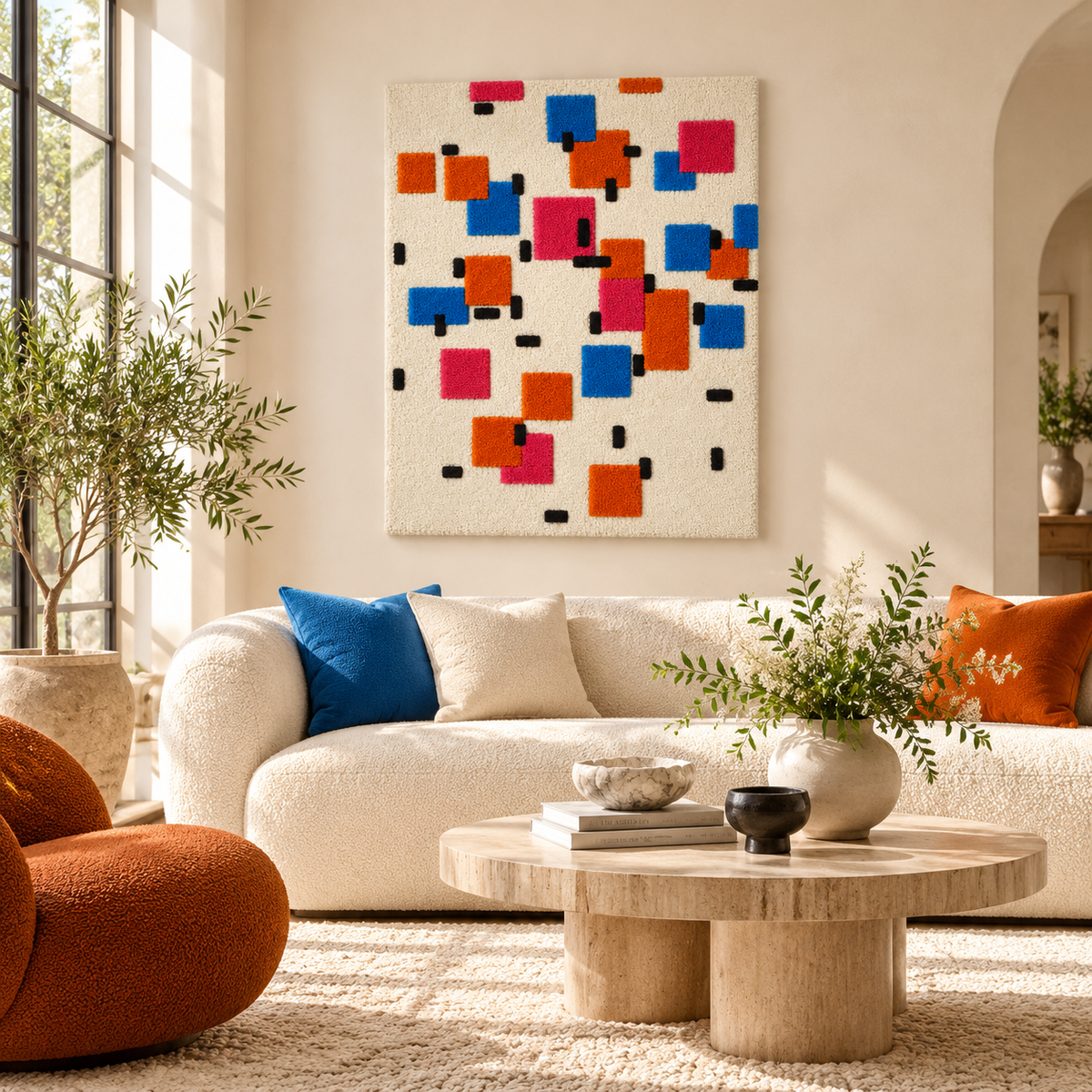 Composition in Colour A after Piet Mondrian — front-facing room scene [room-front]