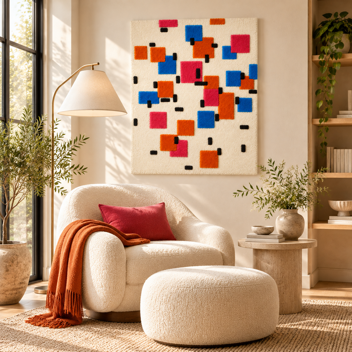 Composition in Colour A after Piet Mondrian — room setting