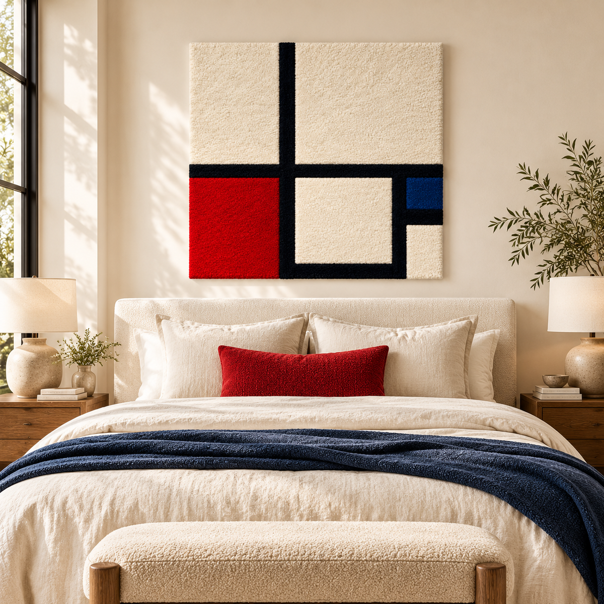 Composition in Colours — No. I with Red and Blue after Piet Mondrian — room setting