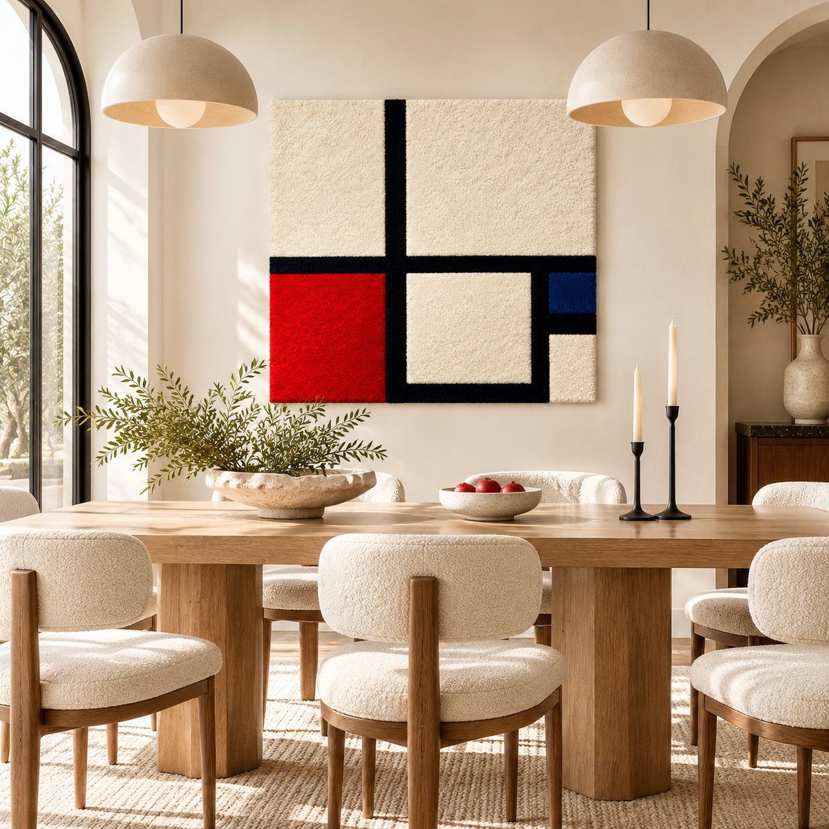 Composition in Colours — No. I with Red and Blue after Piet Mondrian — room setting