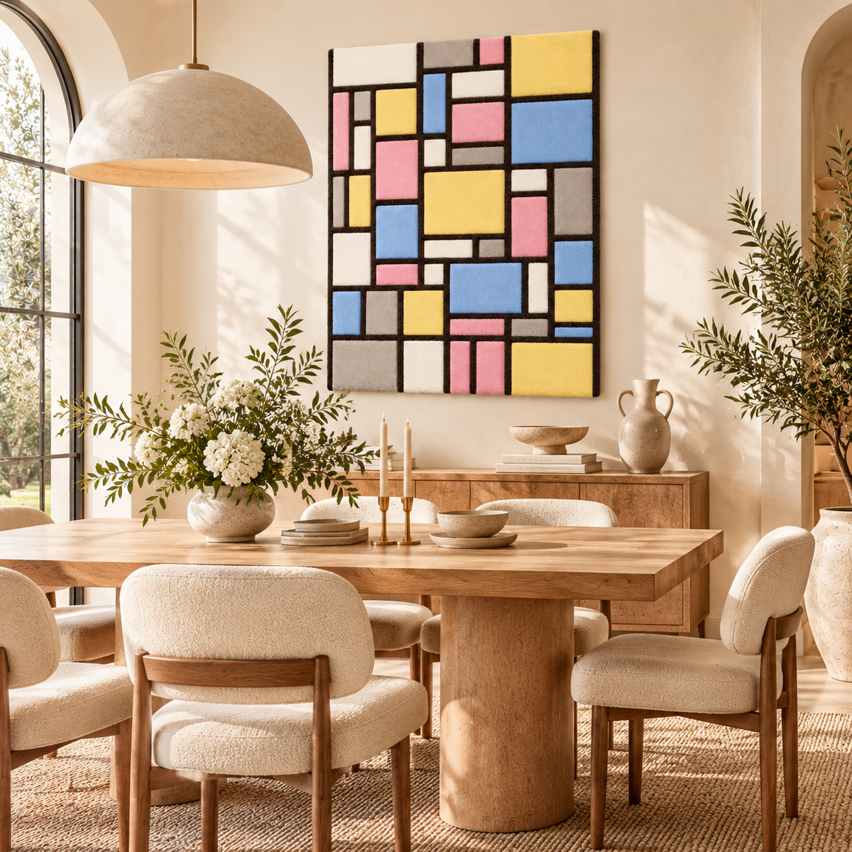 Composition with Grid 6 — Rectangular Interpretation after Piet Mondrian — room setting
