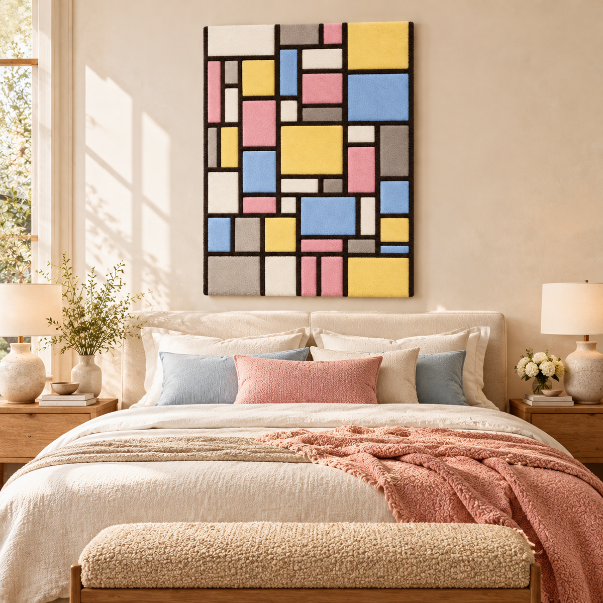 Composition with Grid 6 — Rectangular Interpretation after Piet Mondrian — room setting