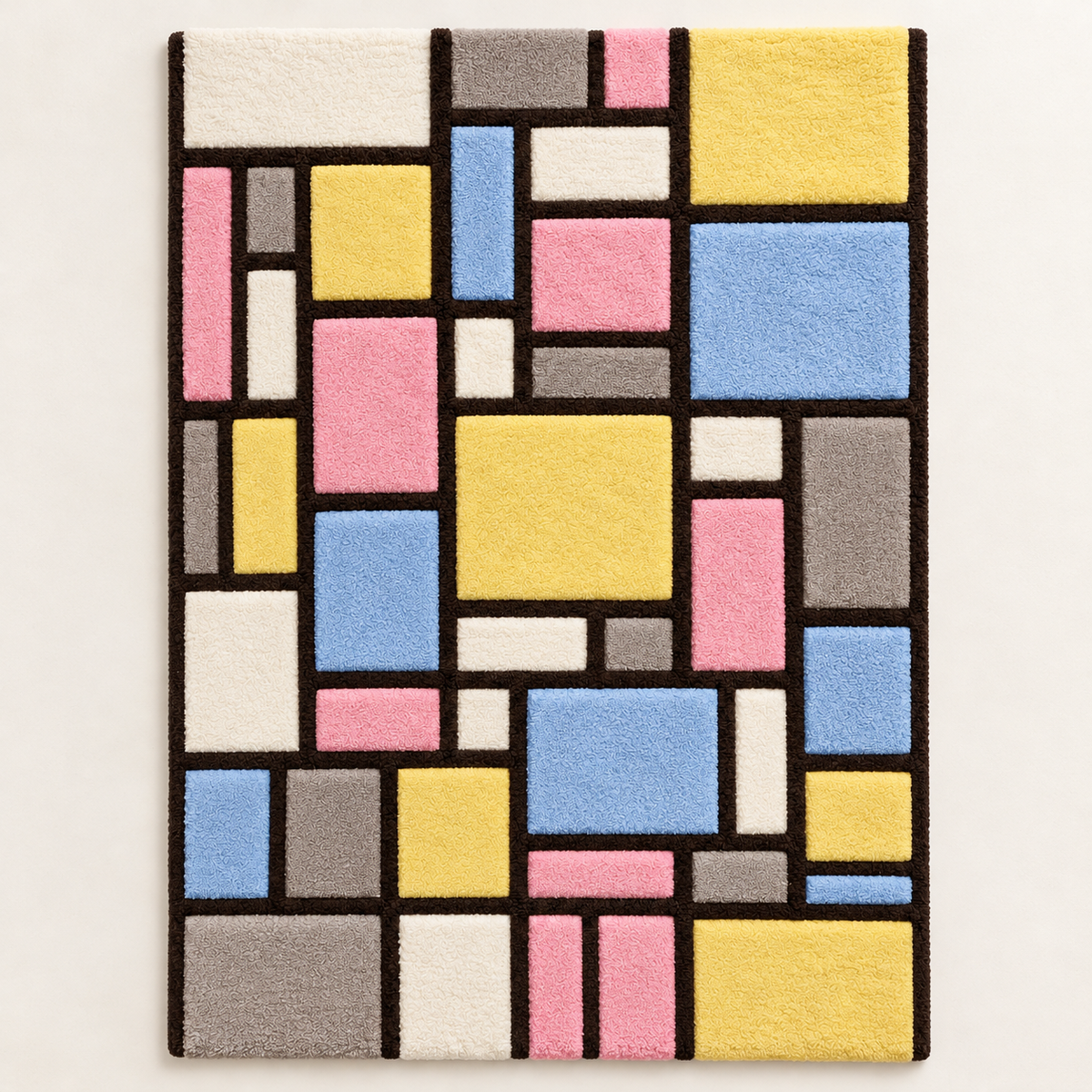 Composition with Grid 6 — Rectangular Interpretation after Piet Mondrian — front product view on a pale beige background [product-light]