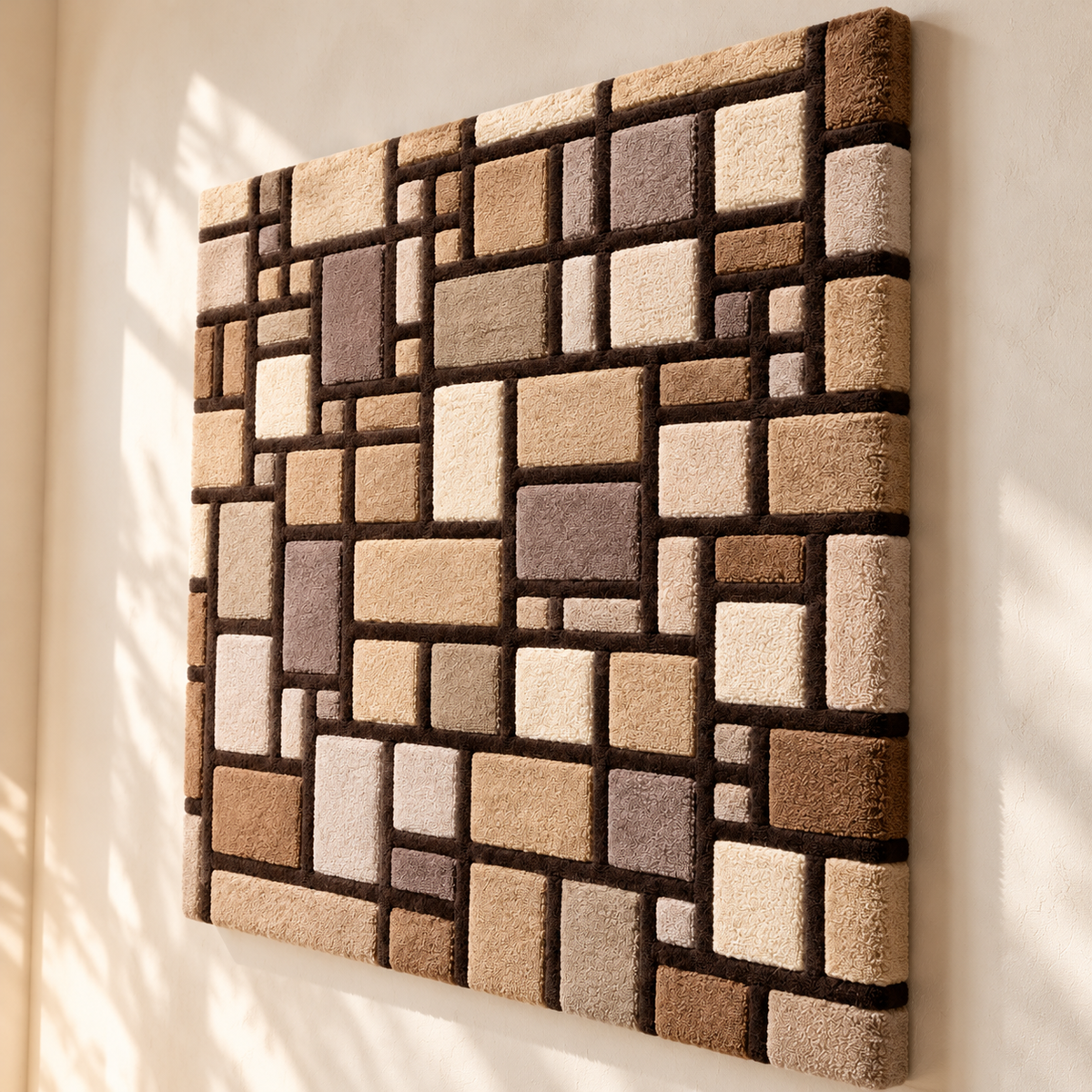 Composition with Grid 7 after Piet Mondrian — angled relief view