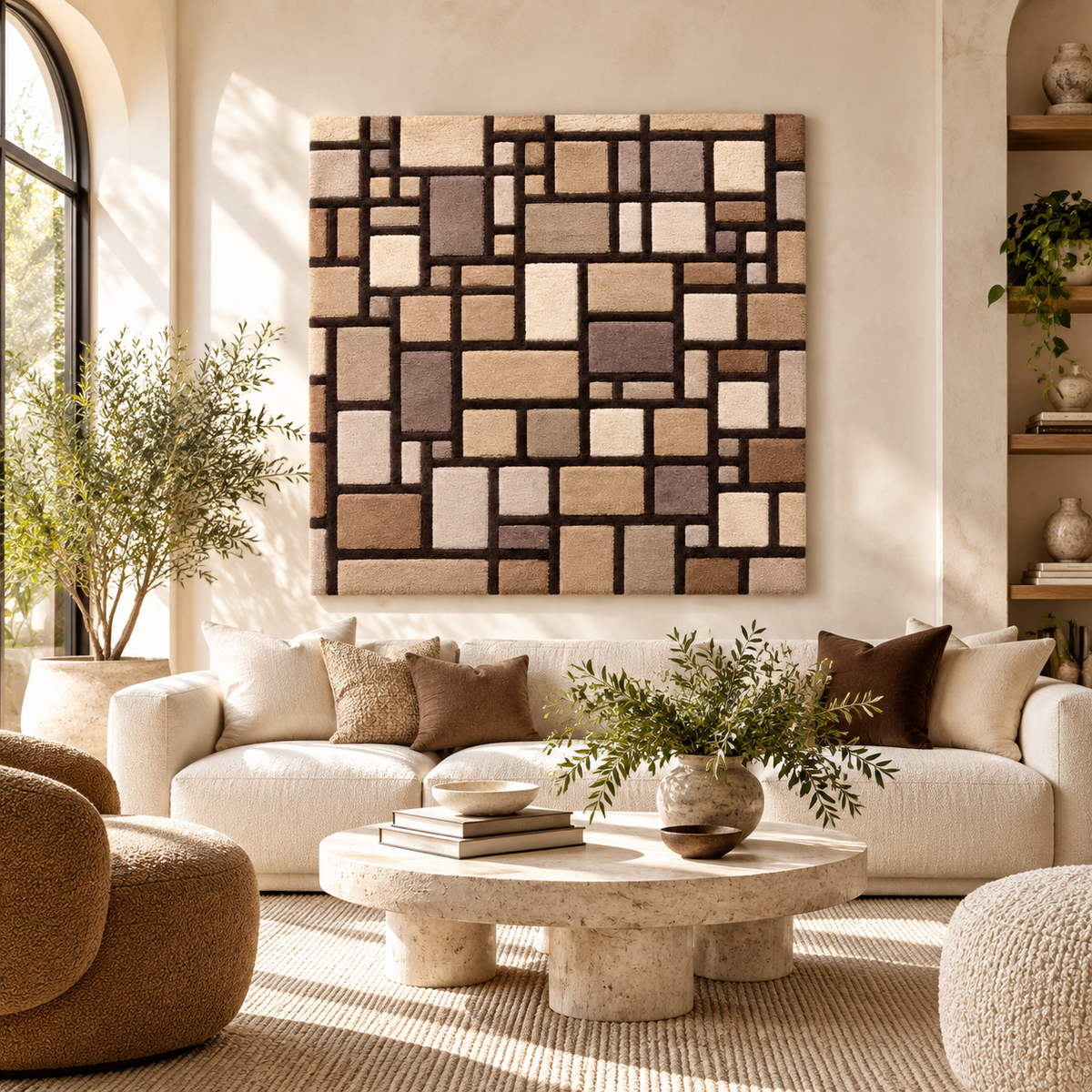 Composition with Grid 7 after Piet Mondrian — front-facing room scene [room-front]