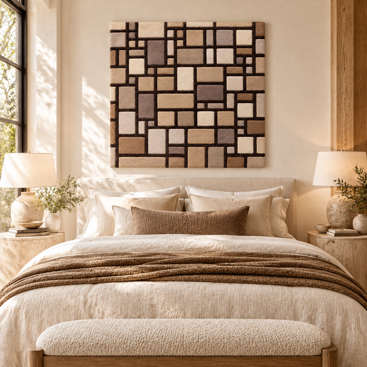 Composition with Grid 7 after Piet Mondrian — room setting