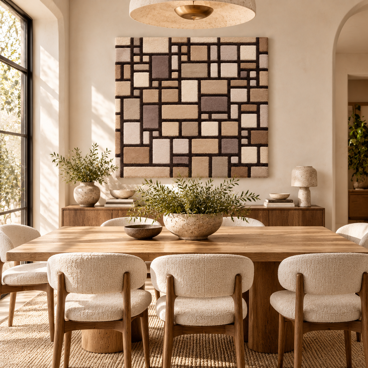 Composition with Grid 7 after Piet Mondrian — room setting