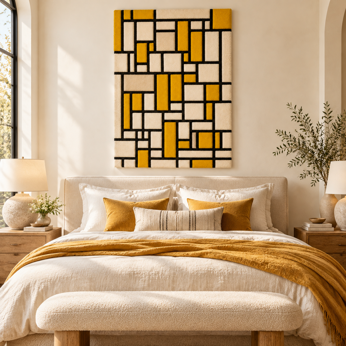 Composition with Grid No. 1 after Piet Mondrian — room setting