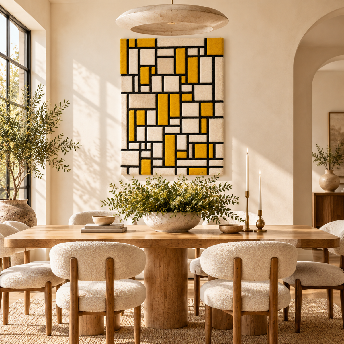 Composition with Grid No. 1 after Piet Mondrian — room setting