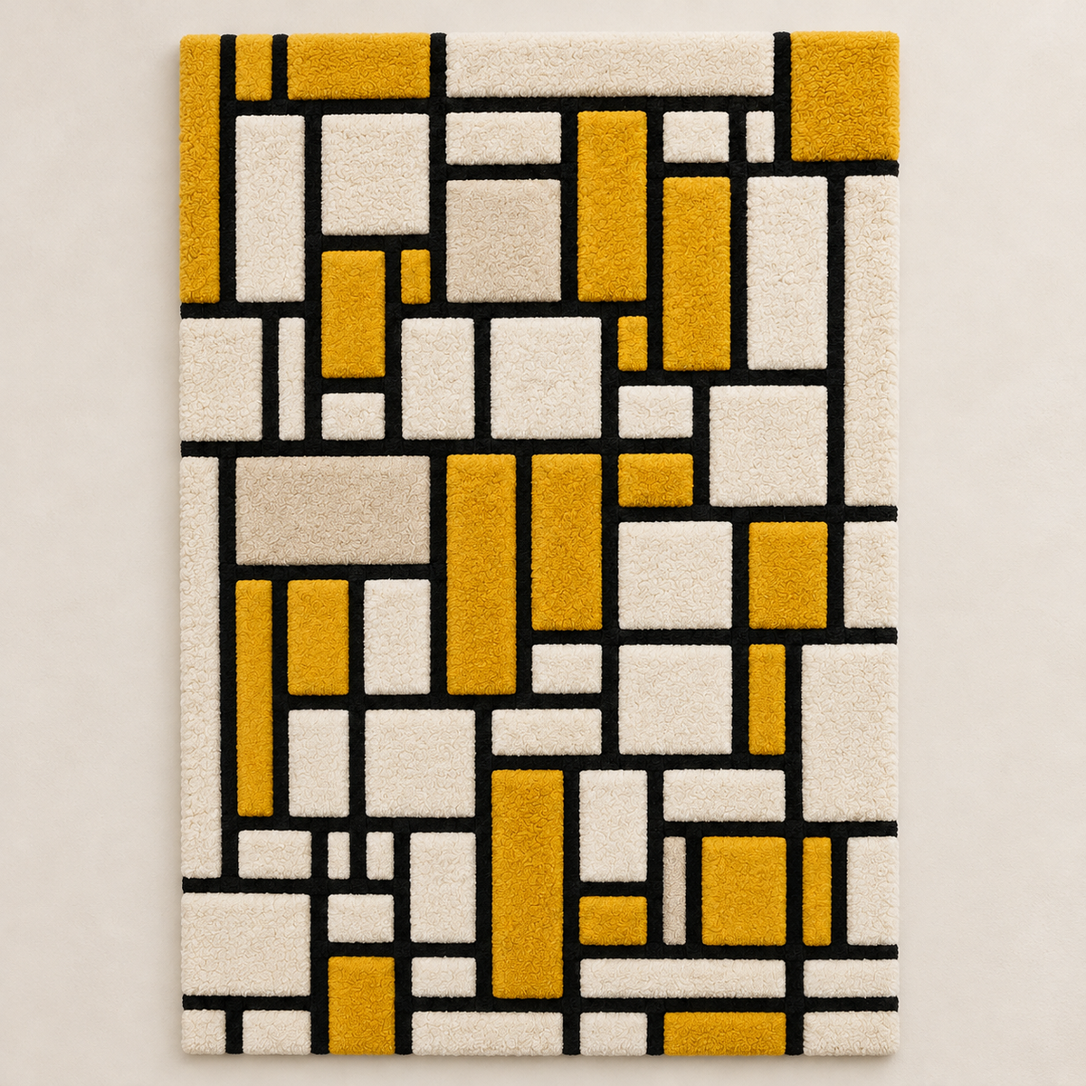 Composition with Grid No. 1 after Piet Mondrian — front product view on a pale beige background [product-light]