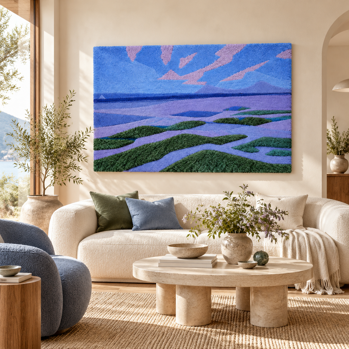Dune Landscape after Piet Mondrian — front-facing room scene [room-front]