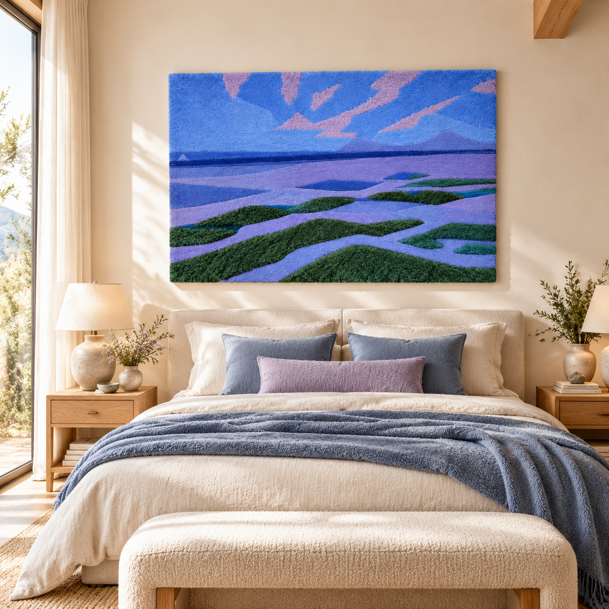 Dune Landscape after Piet Mondrian — room setting