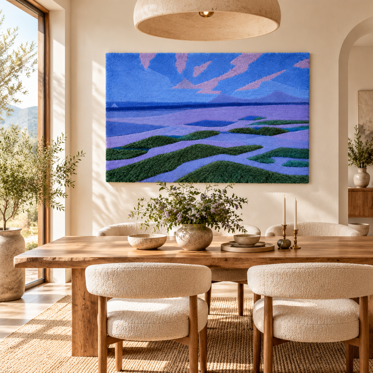 Dune Landscape after Piet Mondrian — room setting