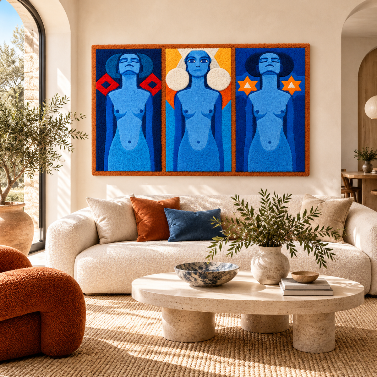 Evolution after Piet Mondrian — front-facing room scene [room-front]