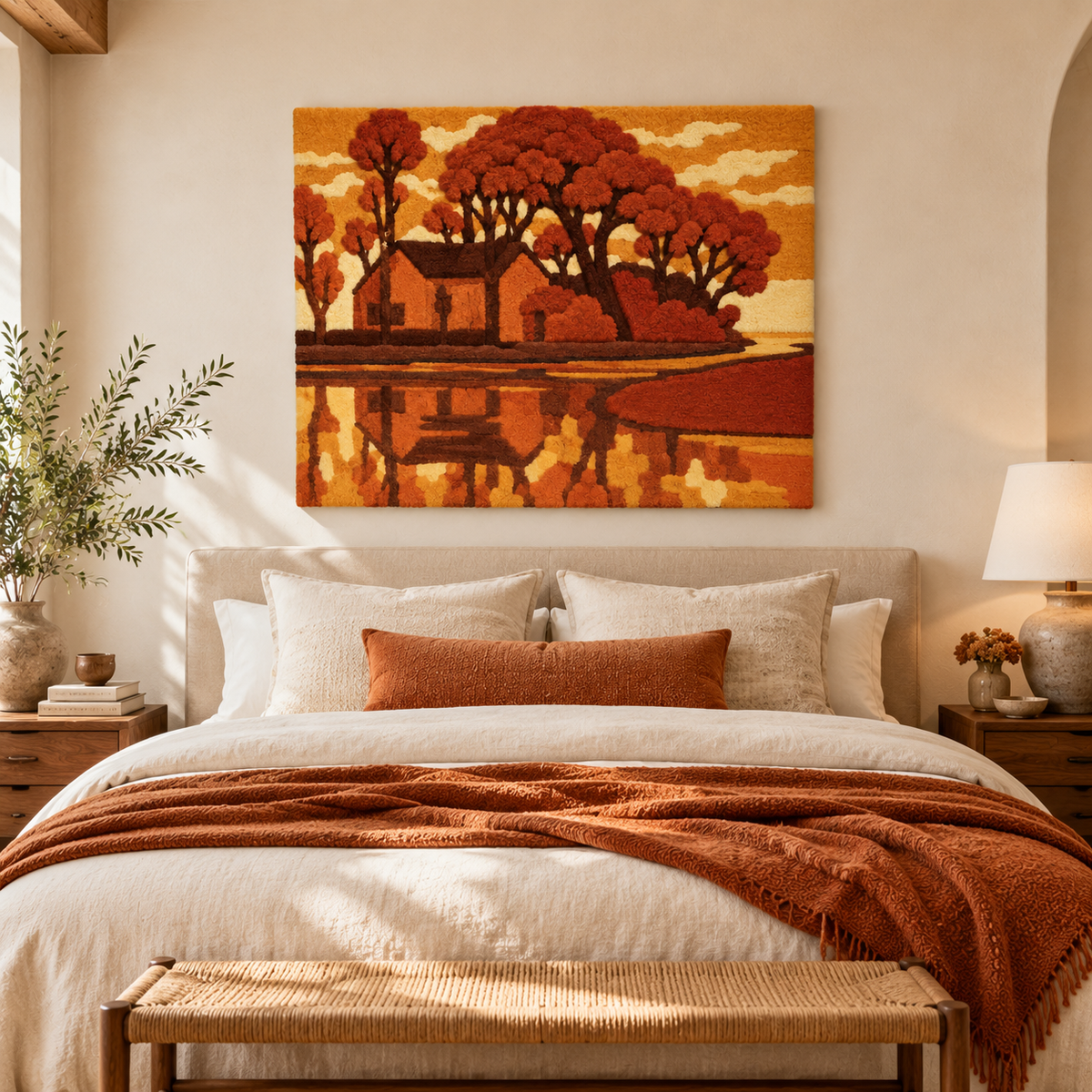 Farm near Duivendrecht after Piet Mondrian — room setting