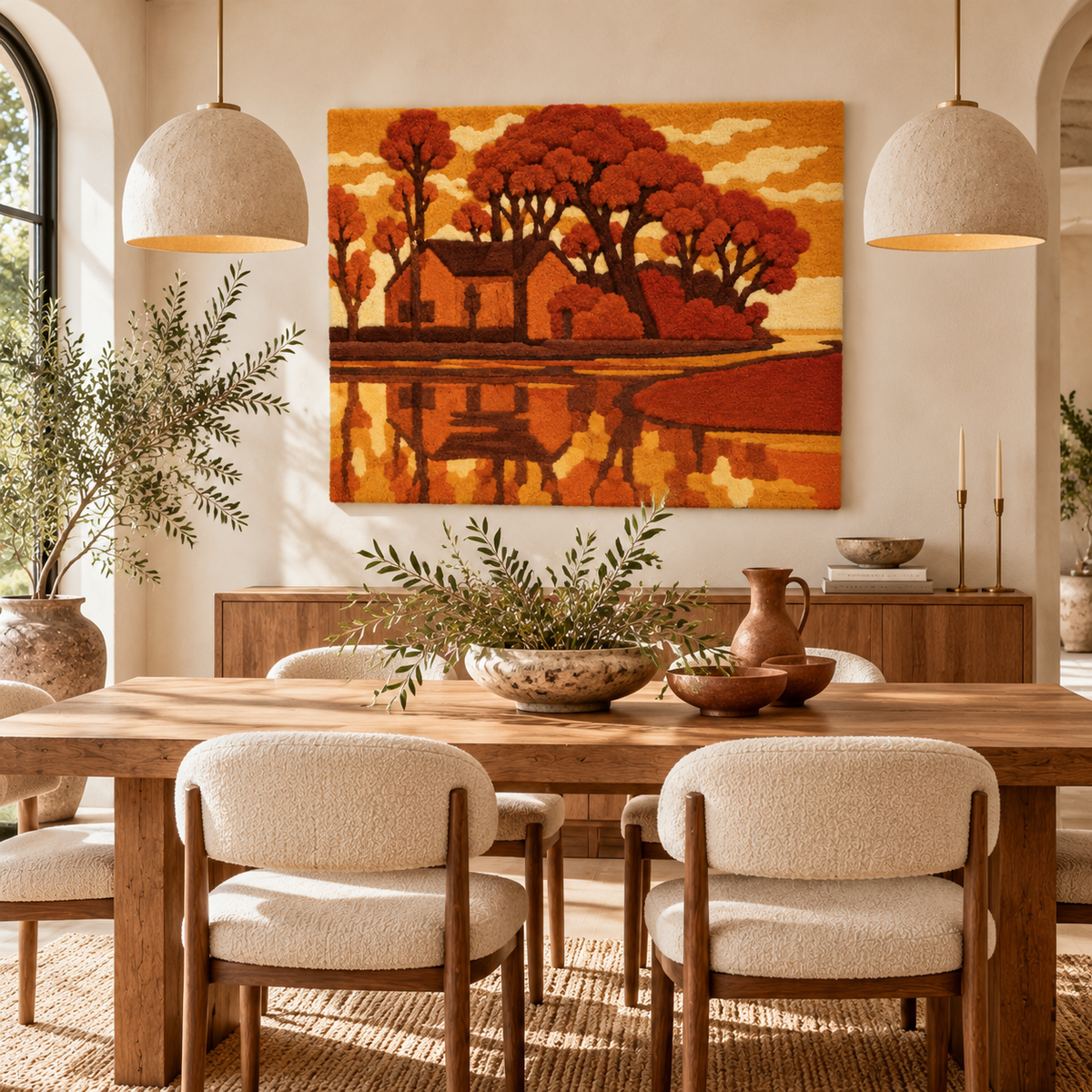 Farm near Duivendrecht after Piet Mondrian — room setting
