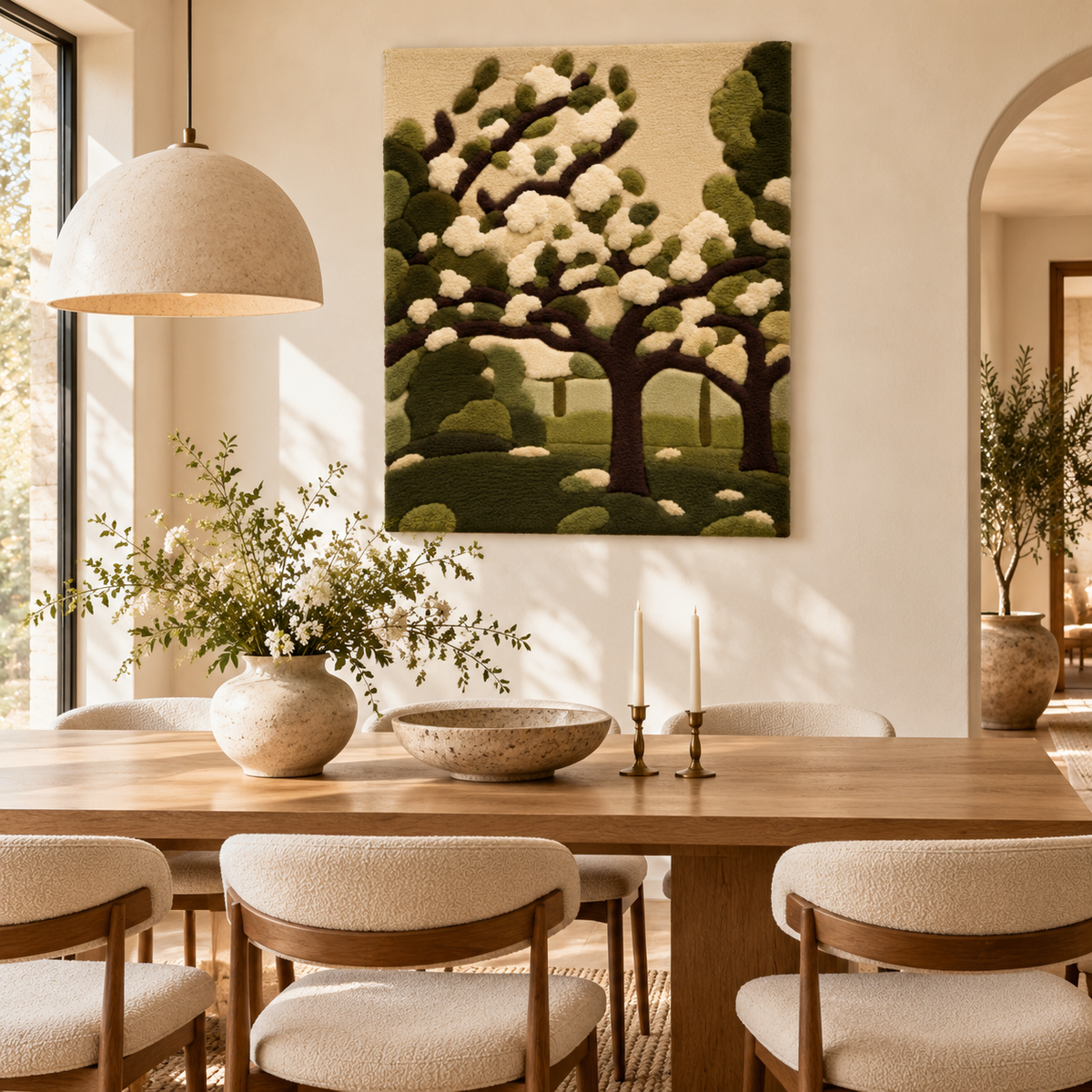 Flowering Trees after Piet Mondrian — room setting