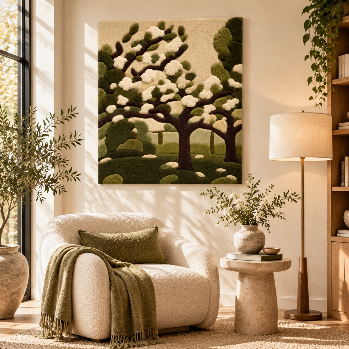 Flowering Trees after Piet Mondrian — room setting