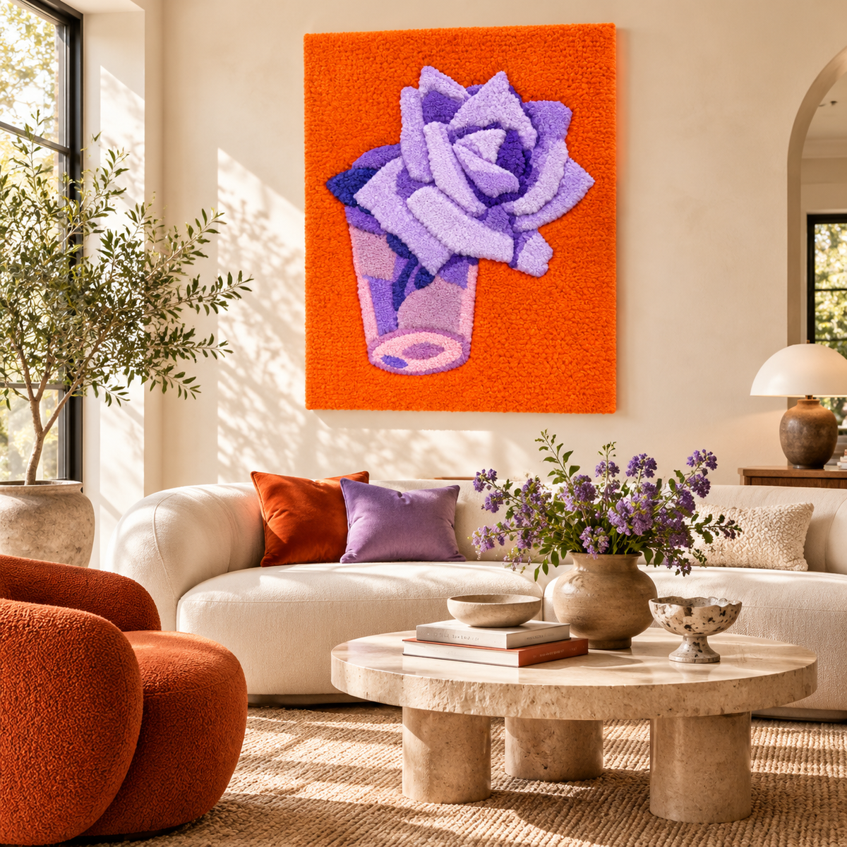 Rose in a Glass after Piet Mondrian — front-facing room scene [room-front]