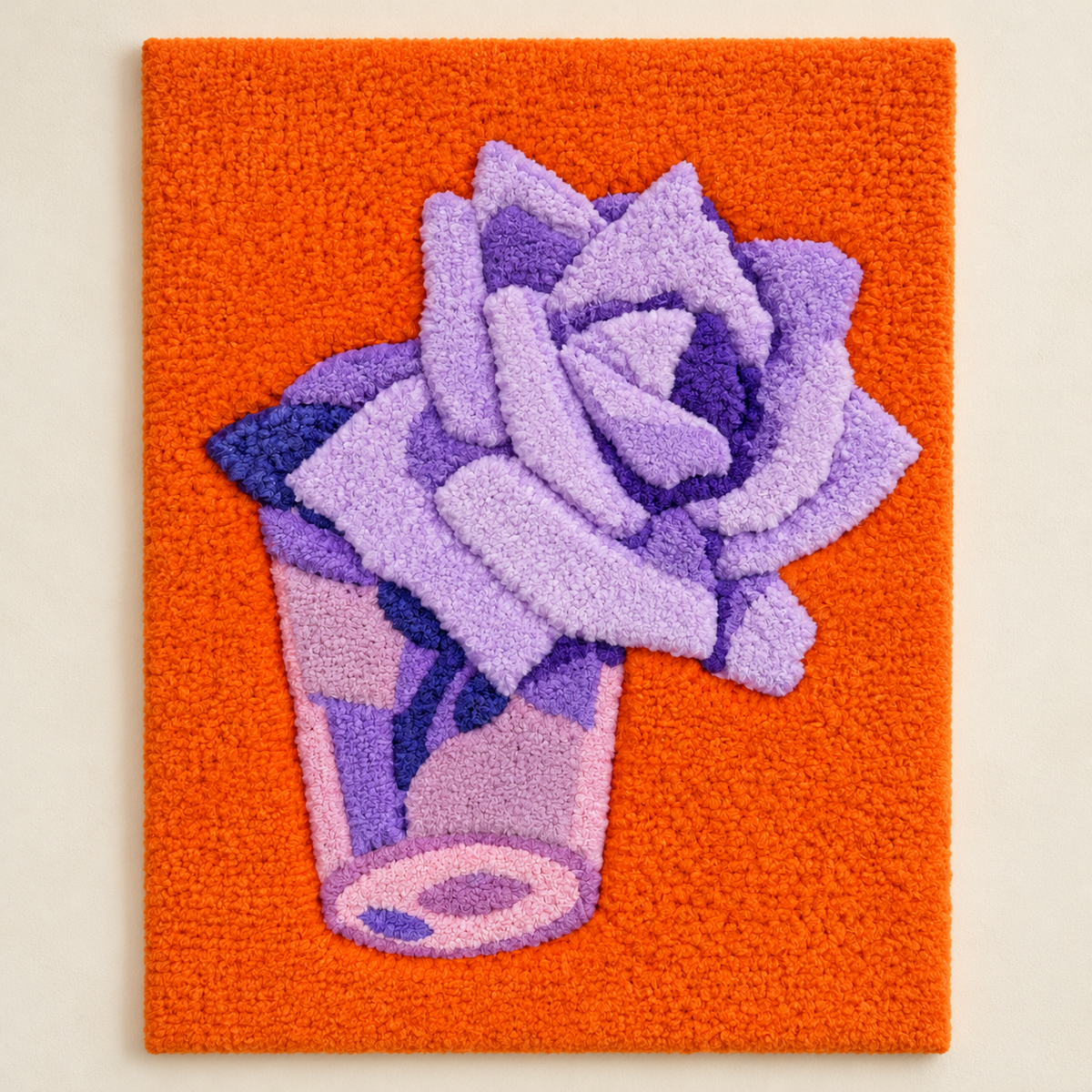 Rose in a Glass after Piet Mondrian — front product view on a pale beige background [product-light]