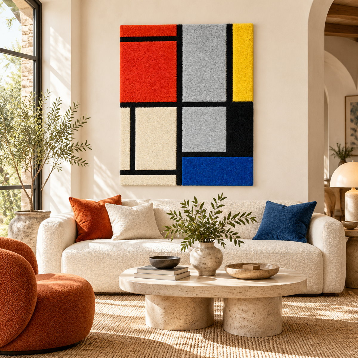 Tableau 3 after Piet Mondrian — front-facing room scene [room-front]
