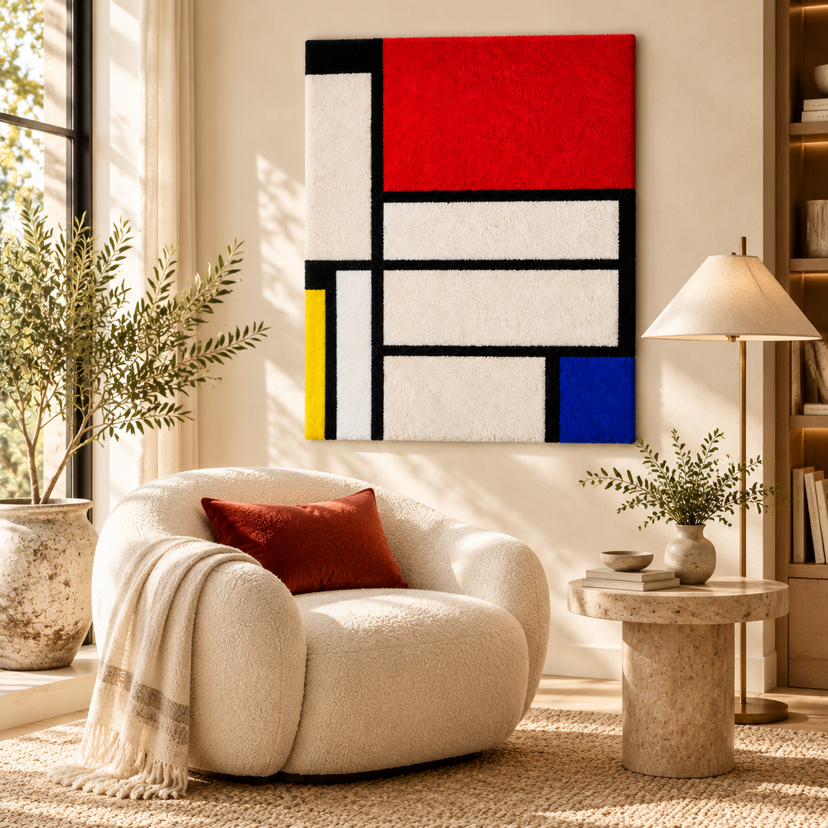 Tableau I after Piet Mondrian — room setting
