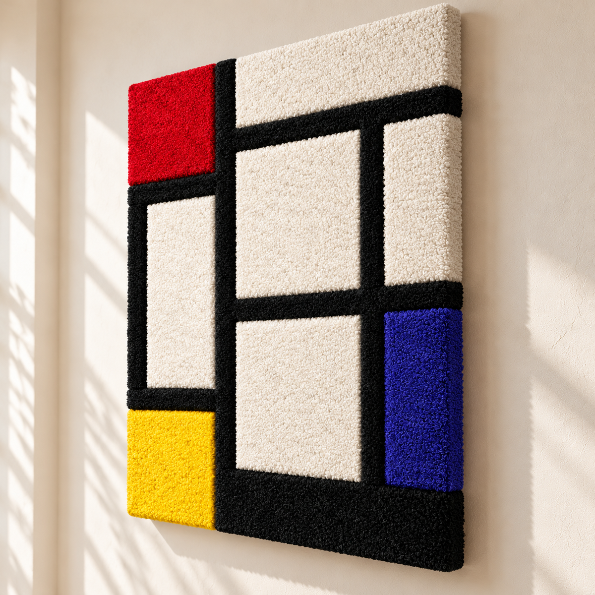Tableau No. IV — Rectangular Interpretation after Piet Mondrian — angled relief view