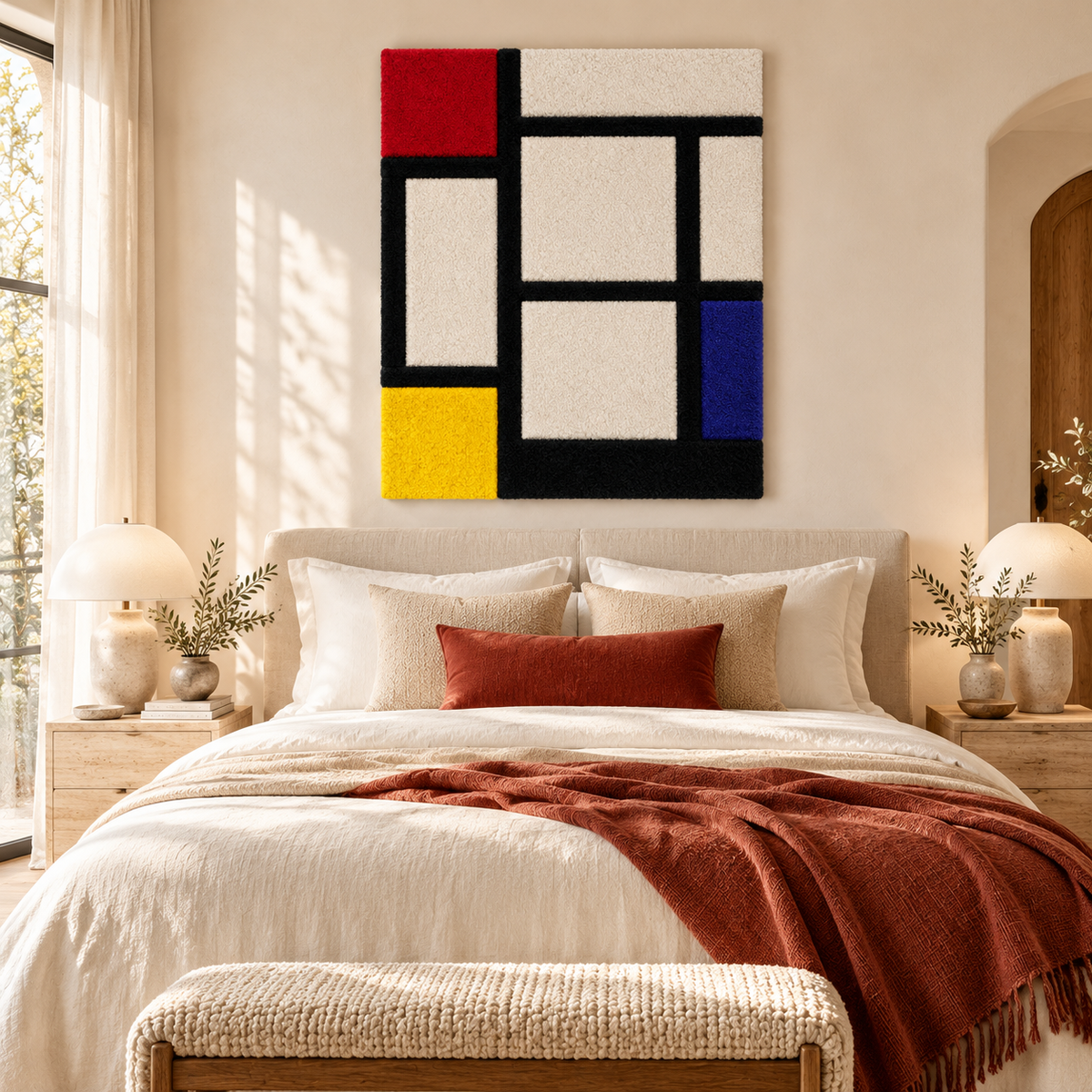 Tableau No. IV — Rectangular Interpretation after Piet Mondrian — room setting