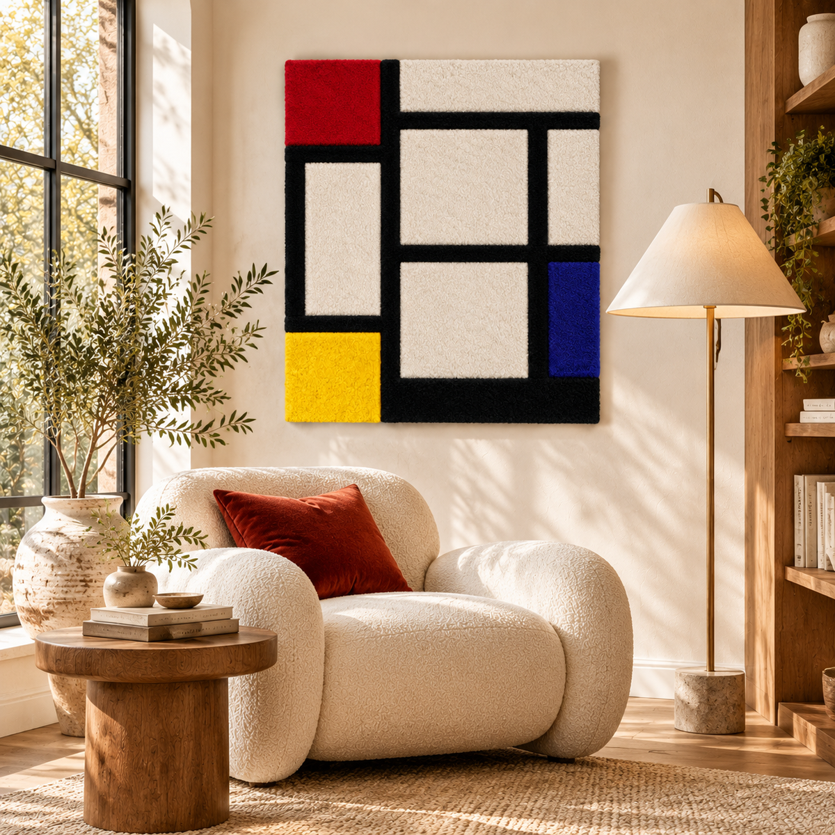 Tableau No. IV — Rectangular Interpretation after Piet Mondrian — room setting