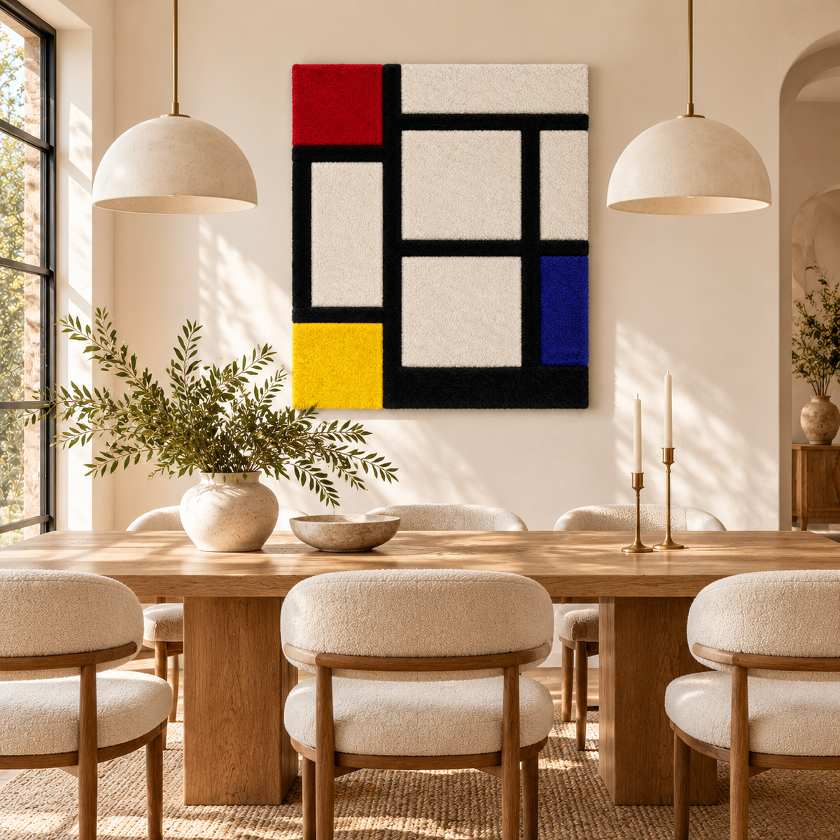 Tableau No. IV — Rectangular Interpretation after Piet Mondrian — room setting