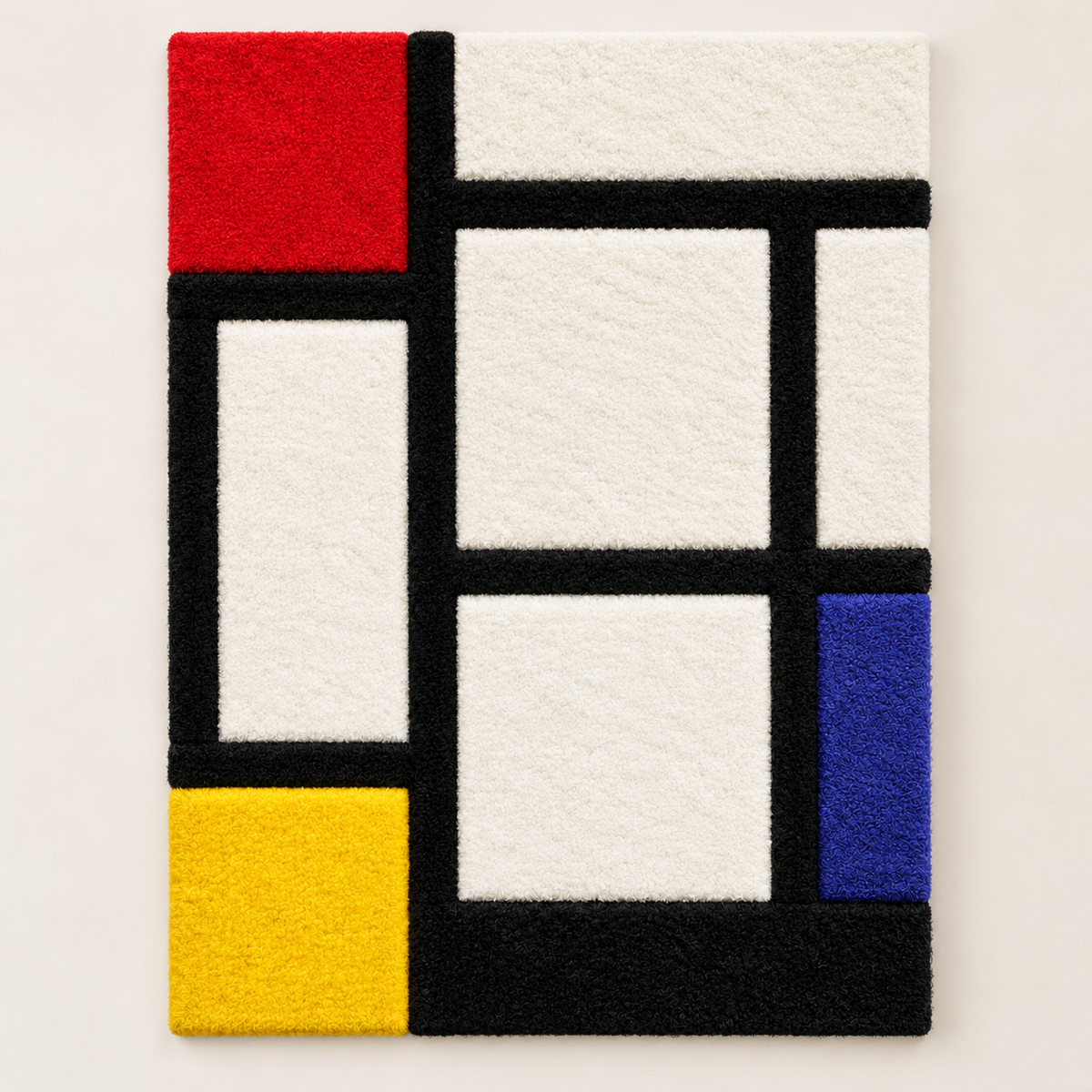 Tableau No. IV — Rectangular Interpretation after Piet Mondrian — front product view on a pale beige background [product-light]