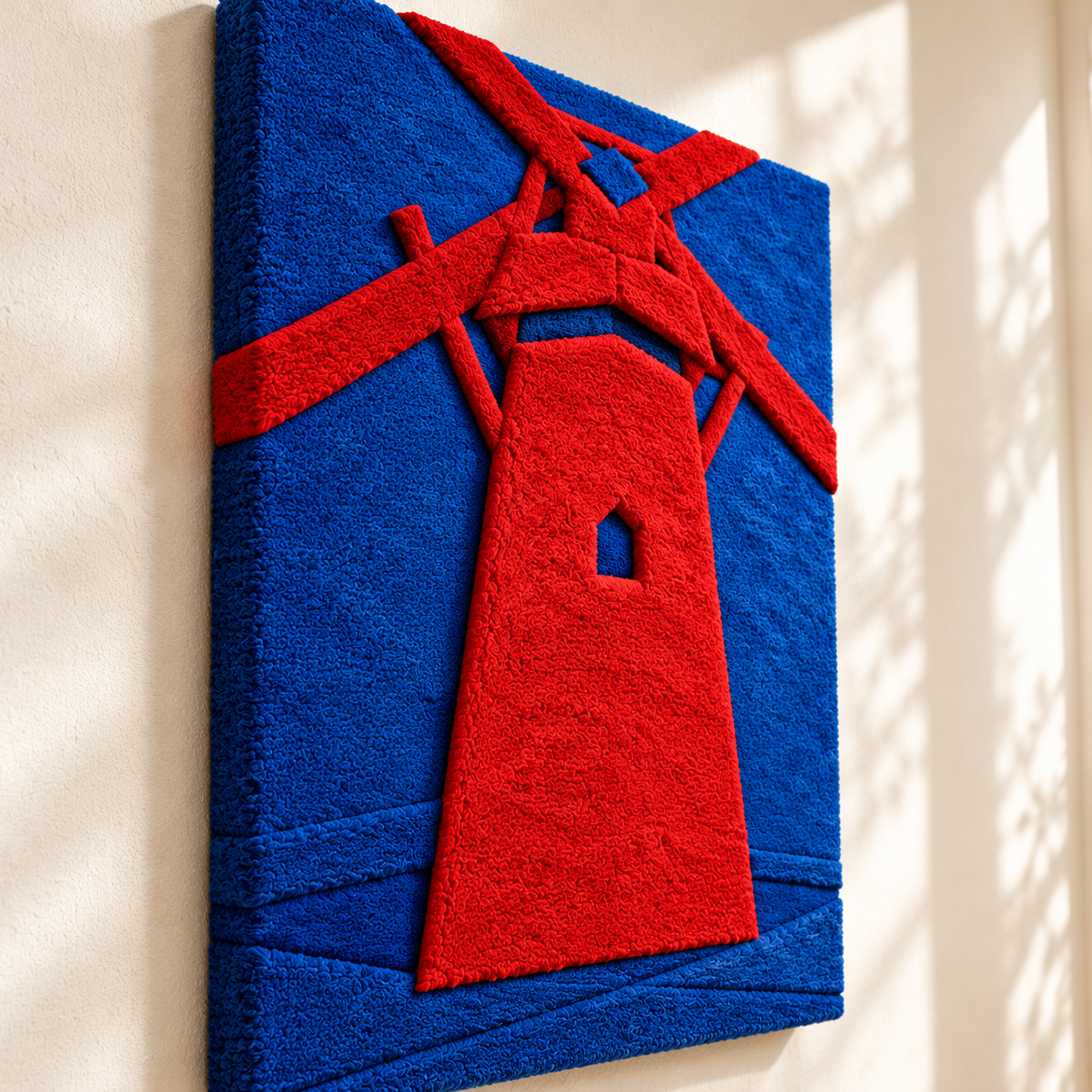 The Red Mill after Piet Mondrian — angled relief view