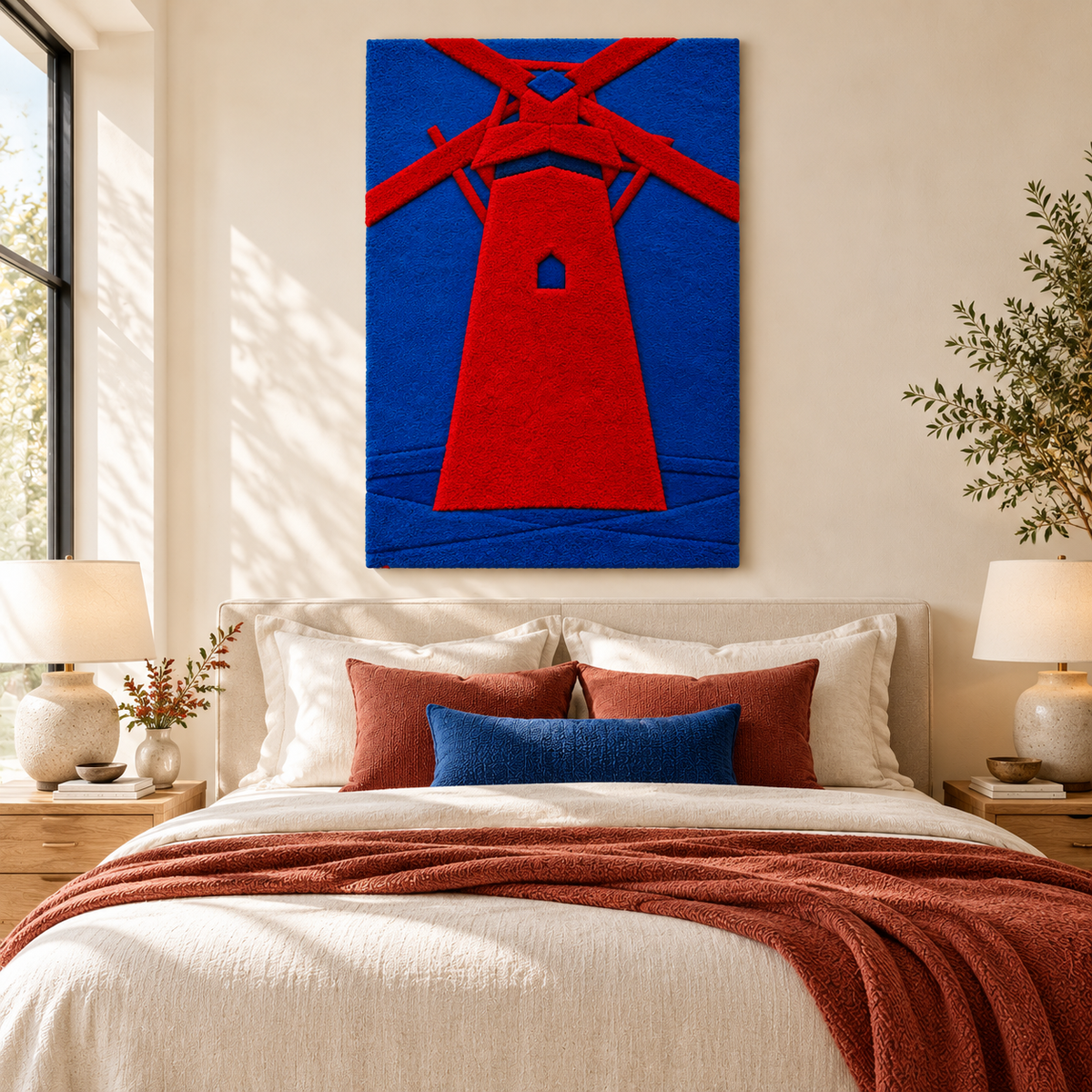 The Red Mill after Piet Mondrian — room setting