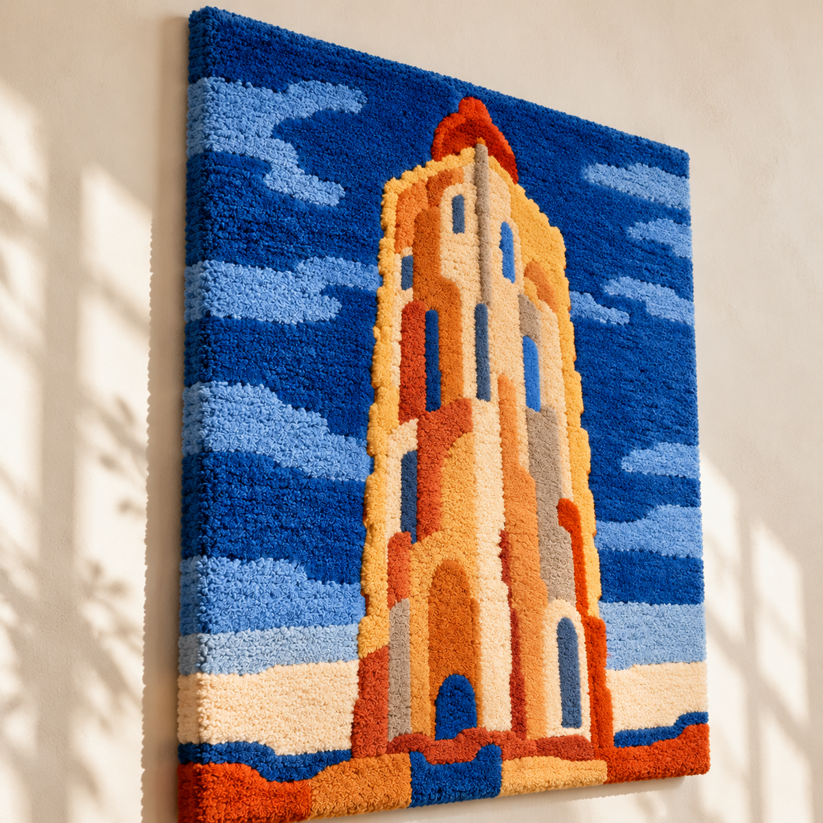 Westkapelle Lighthouse after Piet Mondrian — angled relief view