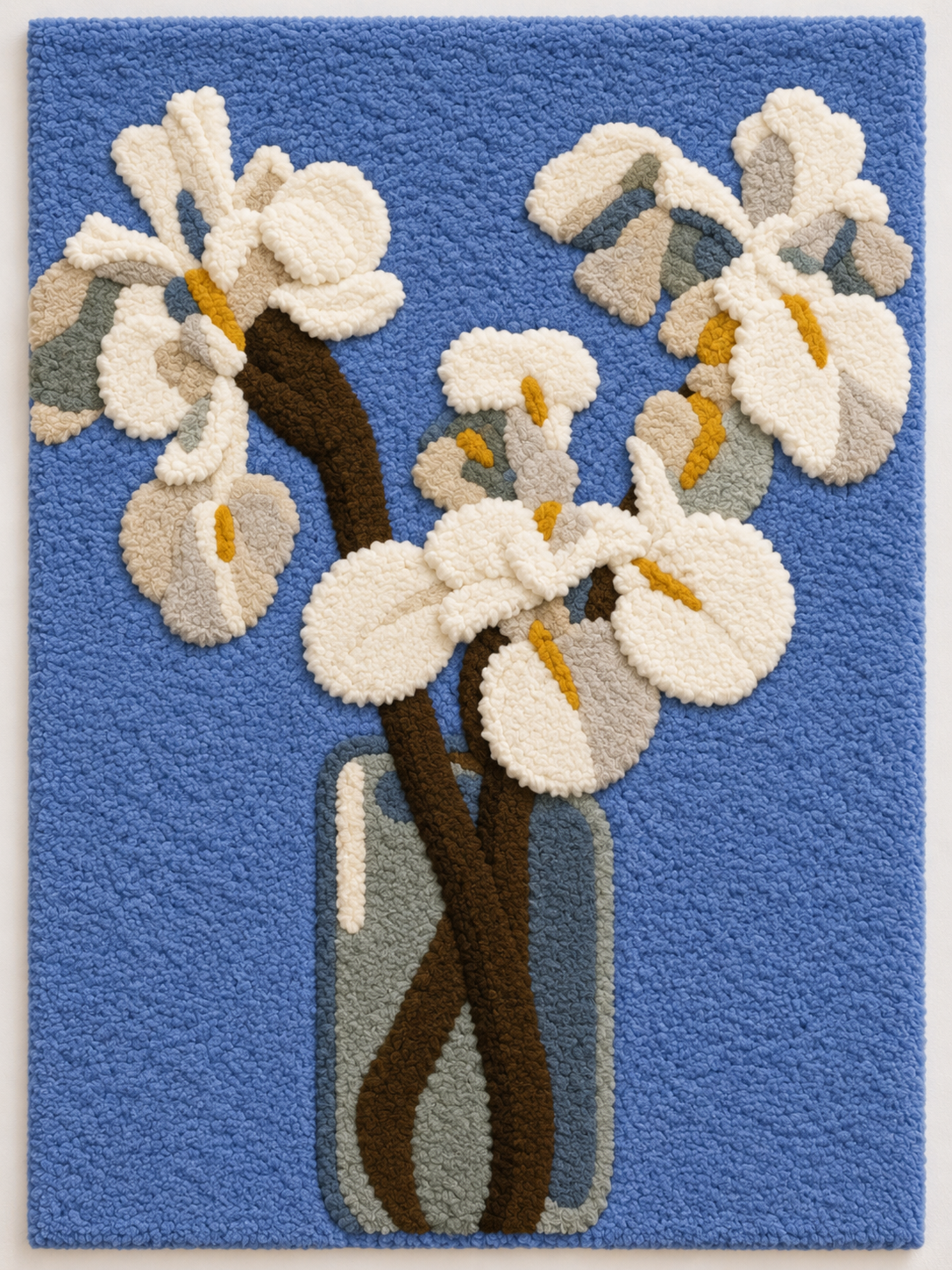 White Irises against a Light Blue Background II after Piet Mondrian — additional product view