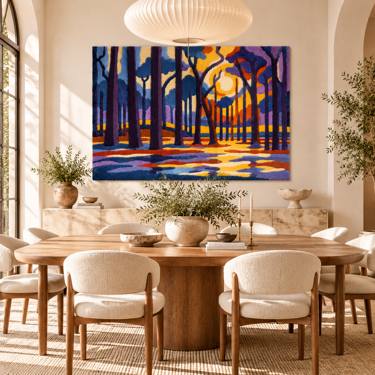 Woods near Oele after Piet Mondrian — room setting