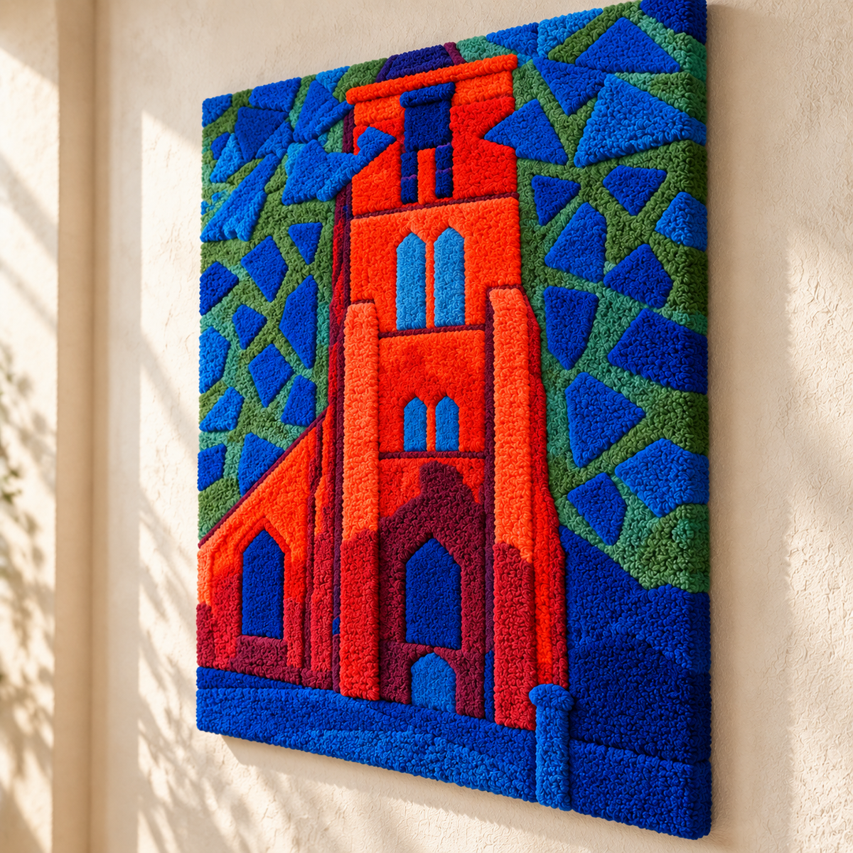 Zeeland Church Tower after Piet Mondrian — angled relief view