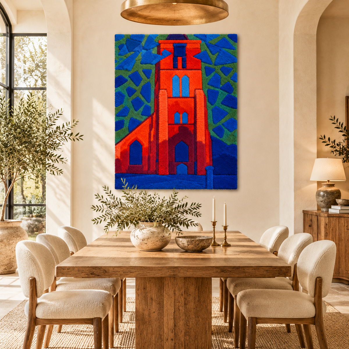Zeeland Church Tower after Piet Mondrian — room setting