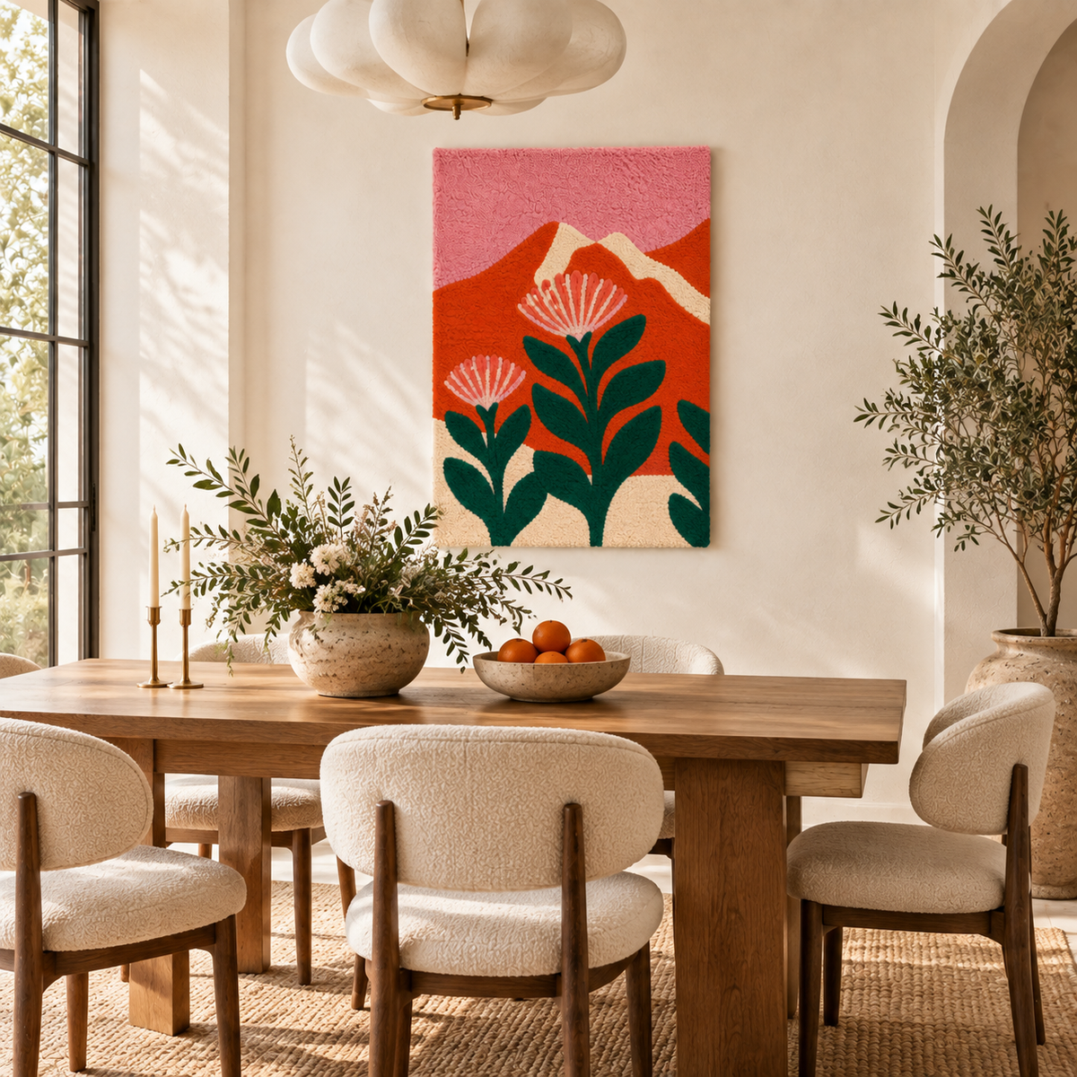 Hewn Earth pink thistles wall art featuring pink and purple thistle flowers in a nature-inspired design for room decor.